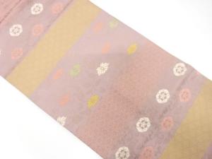 横段に青海波・花唐草模様織出し名古屋帯